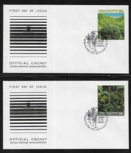 United Nations NY 522-523 Forests Headquarters Cachet FDC First Day Cover