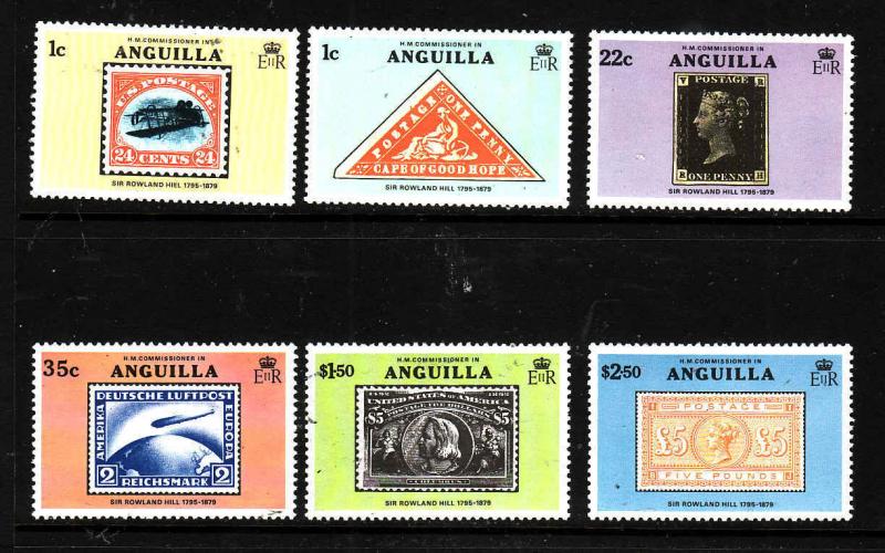 Anguilla-Sc#349-54-unused NH set-stamp on stamp-Rowland Hill-1979-