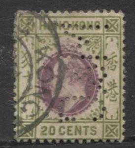 Hong Kong - Scott 139 - KGV- Definitive-1921- Used- Single 20c Stamp