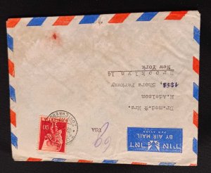 DM)1957, HELVETIA, LETTER SENT TO U.S.A, AIR MAIL WITH HISTORICAL SERI