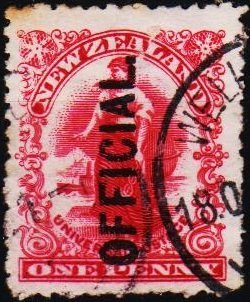 New Zealand. 1907 1d(Official) S.G.O60b  Fine Used