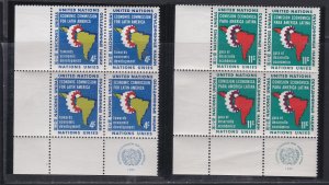 United Nations - New York #  93-94, Inscription Blocks of Four, NH,