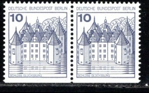 Germany Berlin Scott # 9N391, mint nh, pair,variation from booklet pane, Mi#532D