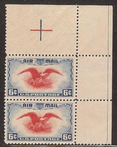 #C23 Eagle 6c Upper Right Registration Marker Corner Pair NH