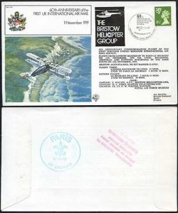 FF9a 60th Ann of the 1st UK Int Air Mail Standard Cover