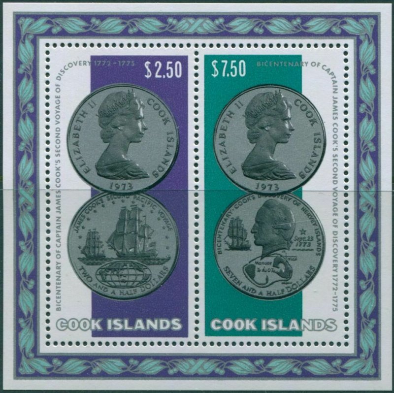 Cook Islands 1974 SG494 Second Voyage Discovery coins MS MNH