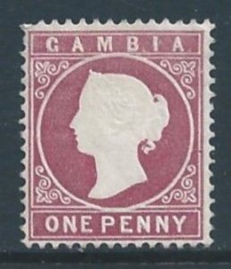 Gambia #6 Mint No Gum 1p Queen Victoria - Wmk. 1