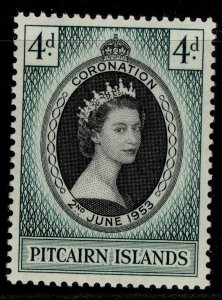 PITCAIRN ISLANDS QEII SG17, 4d 1953 CORONATION, M MINT.