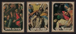 Cook Is. Easter painting Raphael El Greco Caravaggio 3v 1974 MNH SG#461-63