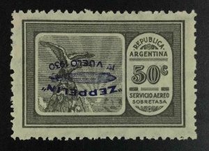 MOMEN: ARGENTINA SC #C21a 1930 INVERTED OVPT MINT OG LH LOT #63638