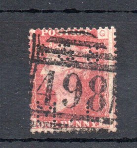PENNY RED PLATE 121 WITH 'R&SML' PERFIN
