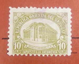 Uruguay 1956 Parcel Post Stamp #Q84 10c Used.