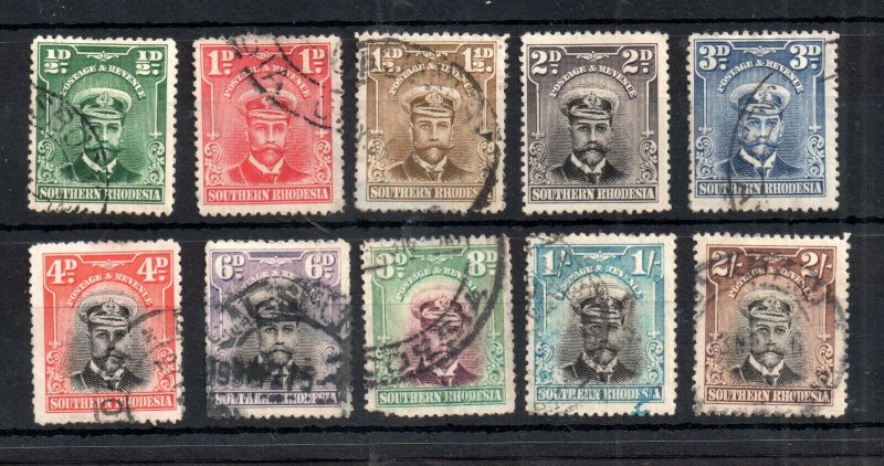 Southern Rhodesia 1924 Admiral used collection to 2/- Cat Val £100 WS20056