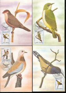 S.Tome E Principe St Thomas 1983 Birds Wildlife Maxi Cards Used (22 Items) D754a