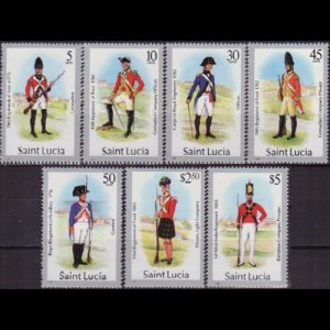 ST.LUCIA 1987 - Scott# 747a-60a Uniform Dated 1986 Set of 7 NH