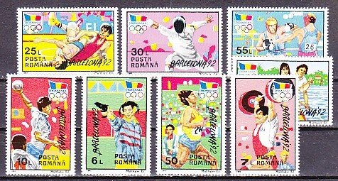 Romania, Scott cat. 3749-3756. Barcelona Summer Olympics issue.