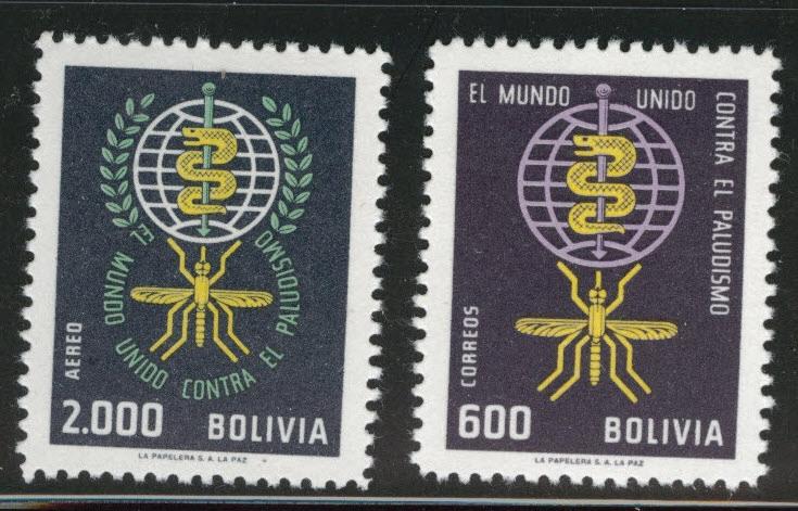 Bolivia Scott 467, C245 MNH** Anti Malaria set CV$4.40