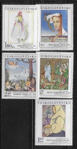 Czechoslovakia 1971 Paintings Art Sc 1779-1783 MNH A3742