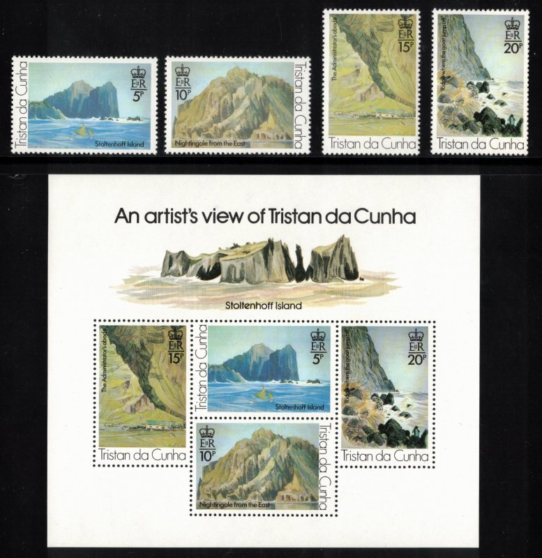 TRISTAN DA CUNHA 1980 Island Paintings; Scott 268-71, 271a, SG 272-76; MNH