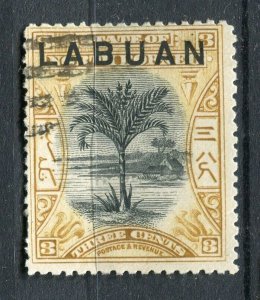 NORTH BORNEO; LABUAN 1897 early classic Pictorial issue fine used 3c. value