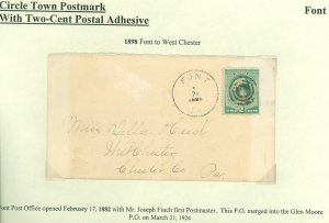 1880's (2) FONT PA (DPO) CDS Covers, To West Chester & Matthews PA, SC #210 #213