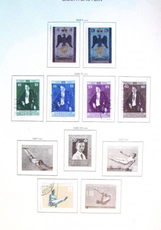 Liechtenstein Collection on Schaubek pages over $1000 Cat Value.  mint 94-107.