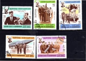 SOUTH ARABIA-KATHIRI STATE  1966  JFK  SET OF 7  MINT VF NH O.G  CTO (SOAR2)