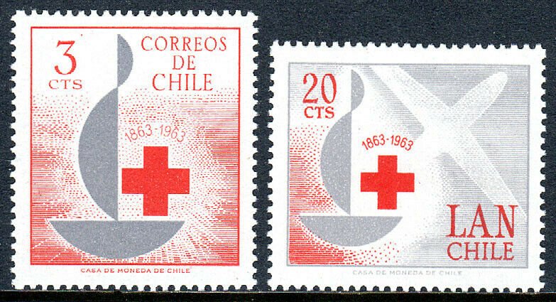 Chile 343,C249, MNH. Intl. Red Cross Centenary. Emblem, 1963