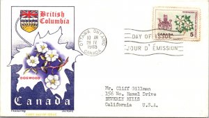 Canada 1965 FDC - British Columbia, Dogwood - Ottawa, Ont - 5c Stamp - J3883