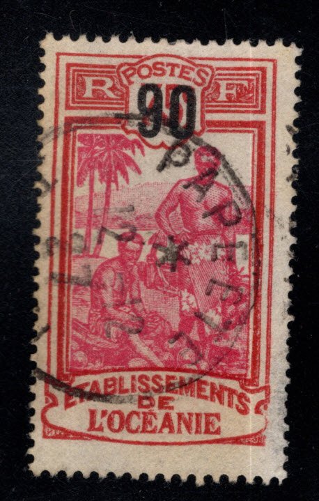 French Polynesia Scott 63 Used  surcharged stamp Nice Cancel