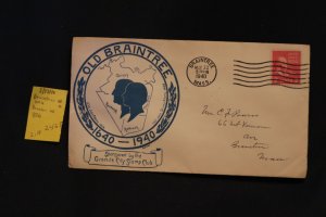 US 806 on cover Braintree MA to same (#2465)