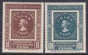 Chile #276, C168 F-VF Mint Hinged * Stamp on Stamp