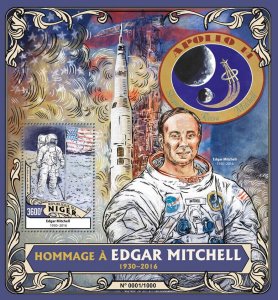 Space Stamps Niger 2016 MNH Edgar Mitchell Moon Landing Apollo 14 1v S/S