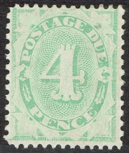 AUSTRALIA 1902 POSTAGE DUE 4D COMPLETE DESIGN WMK CROWN/NSW INVERTED