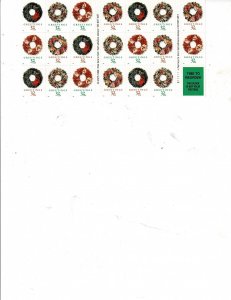 Christmas Wreath Greetings 32c US Postage Booklet #3252 VF MNH