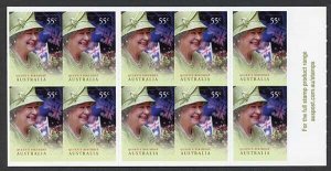 Australia SG3373a 2010 Queens Birthday Self-adhesive Booklet Pane U/M