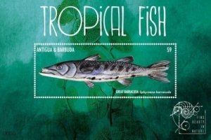 Antigua 2011 - Tropical Fish - Souvenir Stamp Sheet - Scott #3169 - MNH