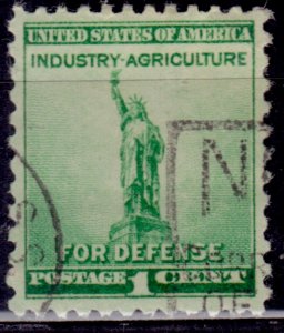 United States, 1940, Statue of Liberty, 1c, sc#899, used