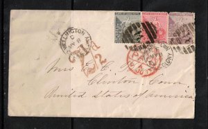 Cape Of Good Hope #18 #23 #24 Used On Rare Cover To USA With Lovely 2.5d Marking