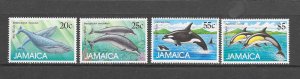 FISH -JAMAICA #683-6 WHALES & DOLPHINS MNH