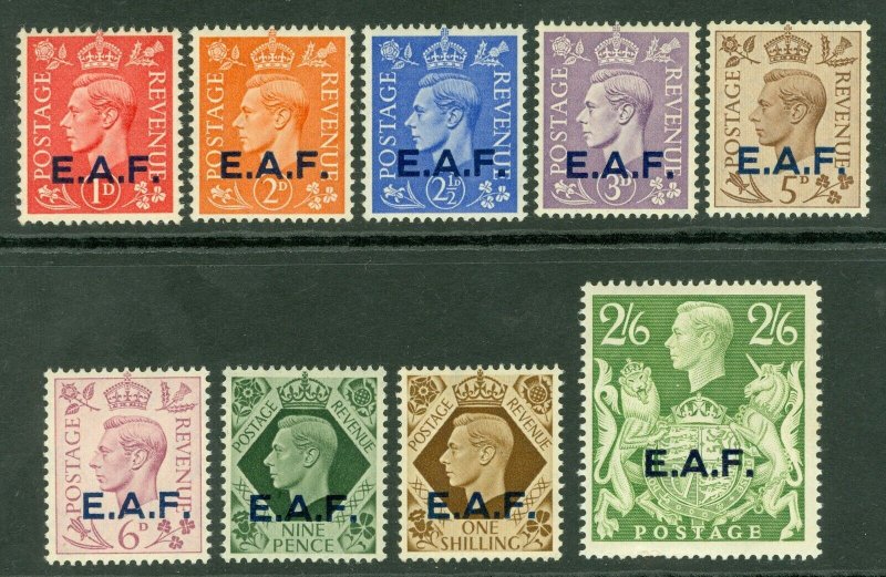 SG S1-S9 E.A.F. 1943 1p-2/6 set of 7. 2/6 lightly mounted others unmounted...