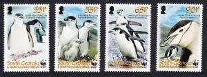 South Georgia WWF Chinstrap Penguin 4v SG#453/56 SC#367-70 MI#454-57