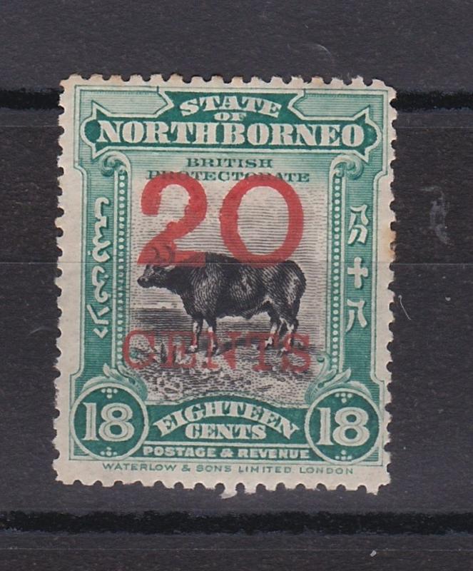 North Borneo 1909-1928 20C on 18C Unusual Perf 14? Mint MH ZZ2660