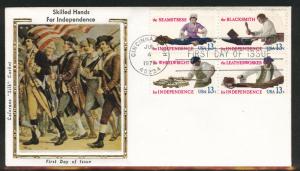 1720a FDC  Block of 4 on Colorano Silk Cache U/A