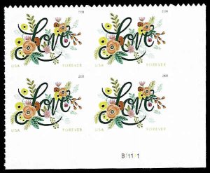 PCBstamps   US #5255 PB $1.96(4x{49c})Love Flourishes, B1, MNH, (PB-4b)