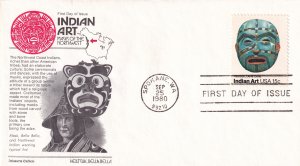 1980, Indian Art-Mask, Aristocrat, FDC (E11613)