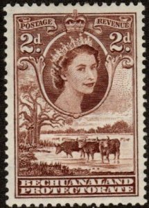 Bechuanaland Protectorate 156 - Mint-H - 2p QE 2 / Cattle (1955) (cv $1.70)