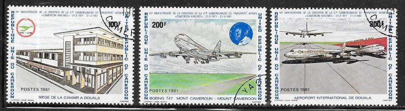 Cameroun #686-688  Douala Airport  (U) CV 3.25