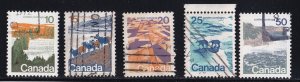 Canada 1972, Landscape Def.VF-Used Untagged error set # 594 T1-598 T1