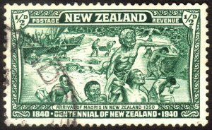 1940, New Zealand 1/2p, Used, Sc 229